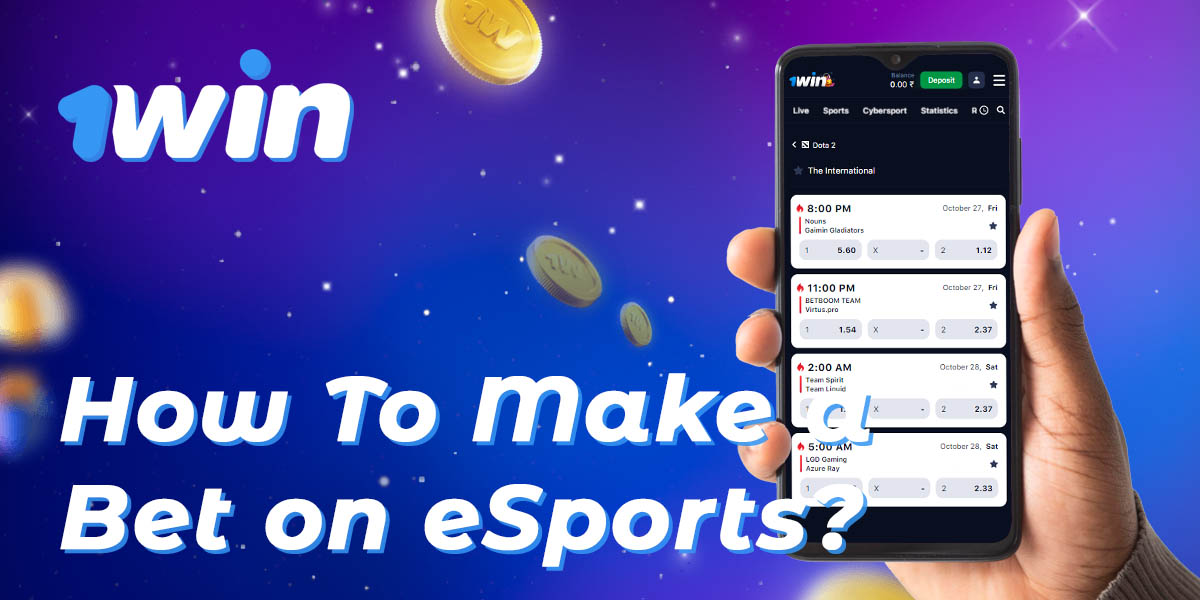 Step-by-step instructions on how to bet on eSports on 1Win India website
