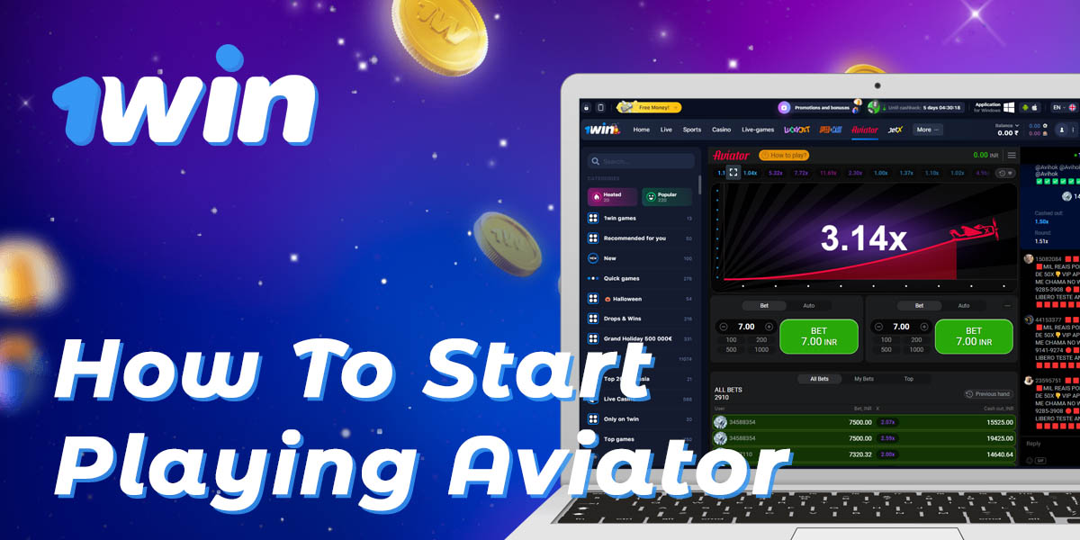 Step-by-step instructions on how to start playing Aviator on 1Win
