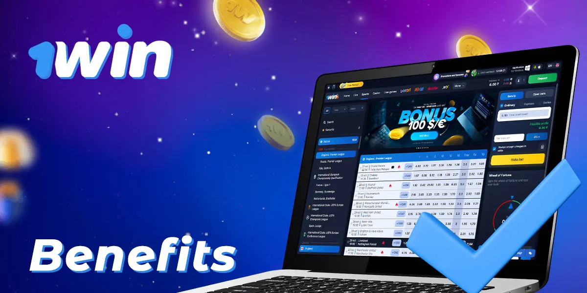 List of advantages of online bookmaker 1Win for soccer betting