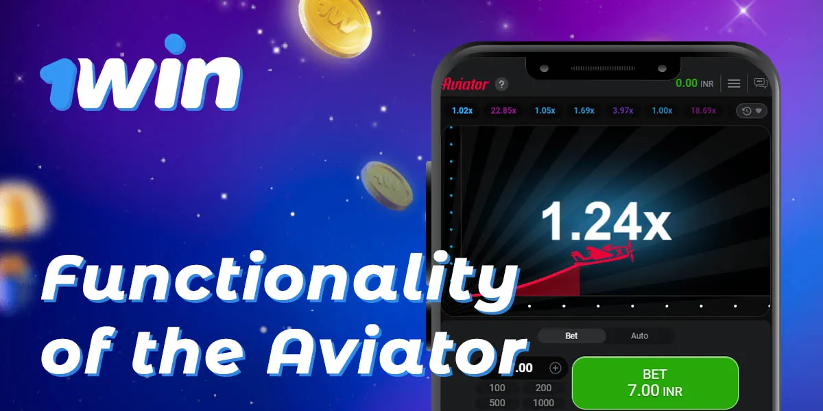 What features are available in Aviator game on 1Win online casino site