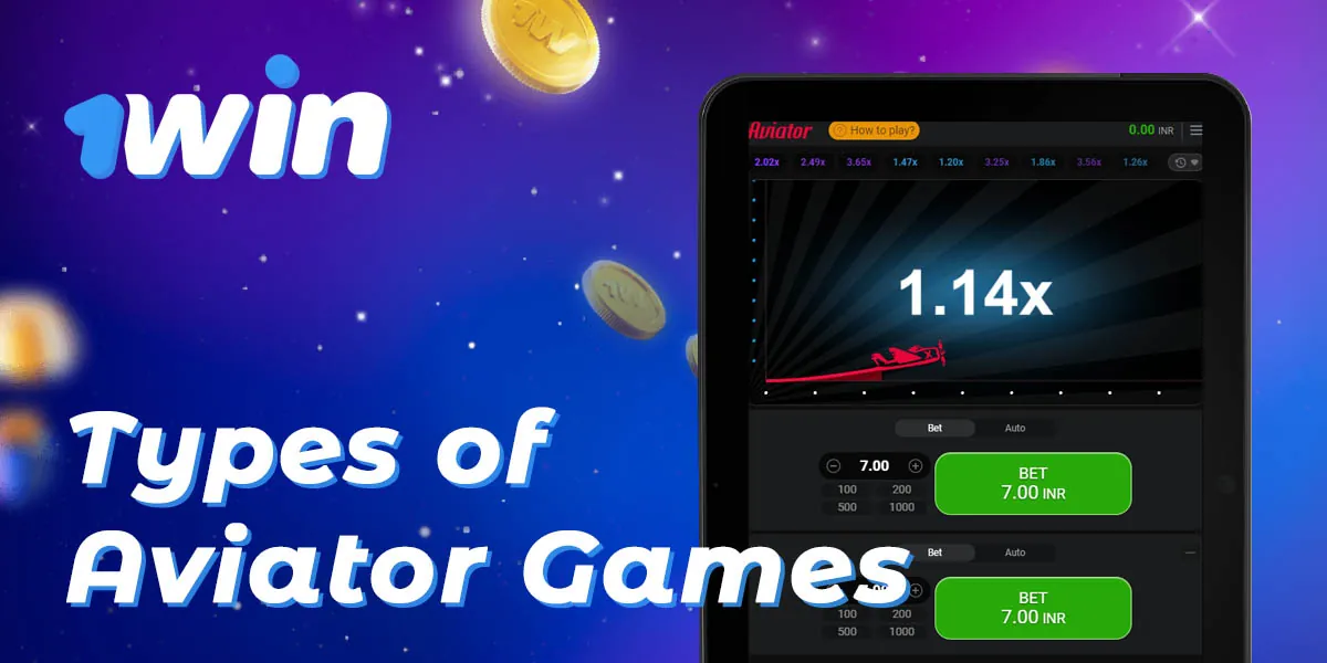 What types of Aviator games 1Win users can play on the online casino site